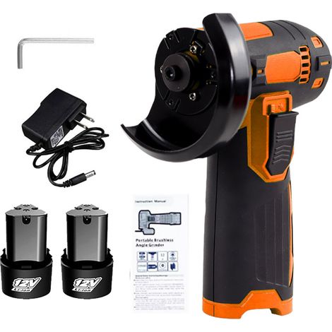 Beyamis Meuleuse angle 12V 76mm – 2 batteries 1300mAh, ergonomique, légère (1/5)