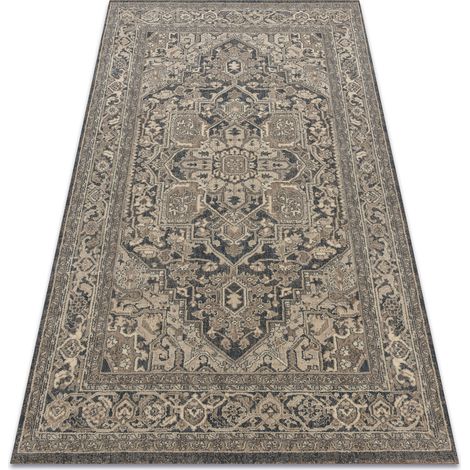 Wool Carpet LEGEND 468 10 GB500 OSTA - Rosette, frame, exclusive grey / beige beige 240x340 cm