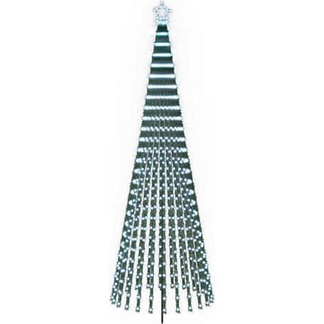 Albero di Natale LED 300 cm 668 LED Bianco freddo Acciaio Nero vidaXL (1/5)