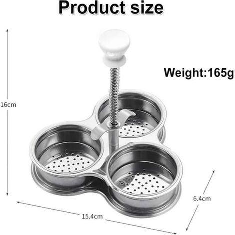 Pocheuse à Oeufs - Inox - 3 Grilles - Facilité d'utilisation - Nettoyage facile - Cuisson rapide (1/4)
