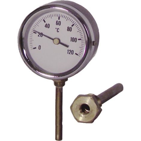 Termometro rotondo a immersione radiale 0-120°C Ø 80mm