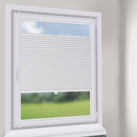 Sekey – Store plissé sans perçage 25x100cm – Tissu polyester opaque – Protection UV et vie privée – Facile à installer sans perçage (1/5)