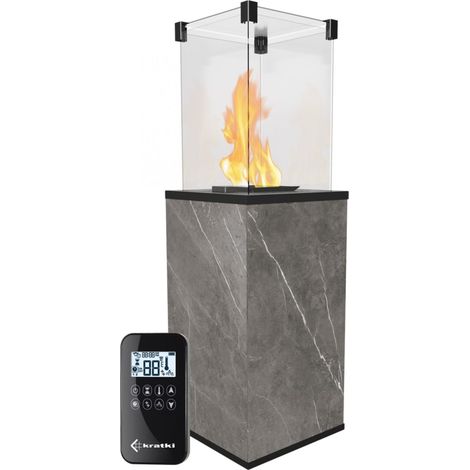 KRATKI Gaskamin PATIO Quarzstein NATURALI PIETRA Grau Gasheizgerät 4-8,2 kW (1/5)