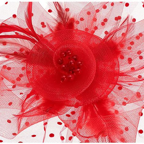 1 Diadème, chapeau haut-de-forme, maille, plumes, perles, mariage, fête (1/5)