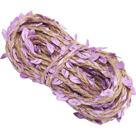 Couronne de vigne artificielle et de feuilles simulées à faire soi-même, idéale pour les mariages, les garden-parties et la décoration intérieure, 10 mètres/32,8 pieds, violette. (1/5)