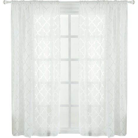 Rideaux en polyester durable – Rideaux occultants et anti-soleil pour chambre et salon (Blanc) – 100 x 130 cm (1/5)
