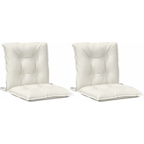Maison Exclusive - Cuscini Sedia Schiena Bassa 2 pz Crema Mélange 100x50x7 Tessuto (1/5)