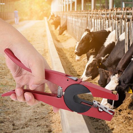 Pince applicatrice/perforatrice/étiqueteuse pour boucles auriculaires en alliage d'aluminium pour porcs, vaches, bovins et volailles (1/5)