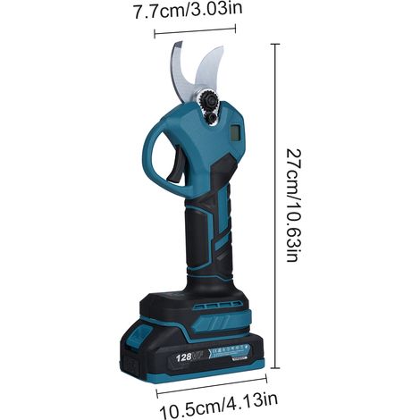 Coupe-branches sans fil 18V, sécateur électrique à moteur sans balai, élagueuse portable avec écran LCD, diamètre de coupe 30 mm pour arbres et gazon (1/5)