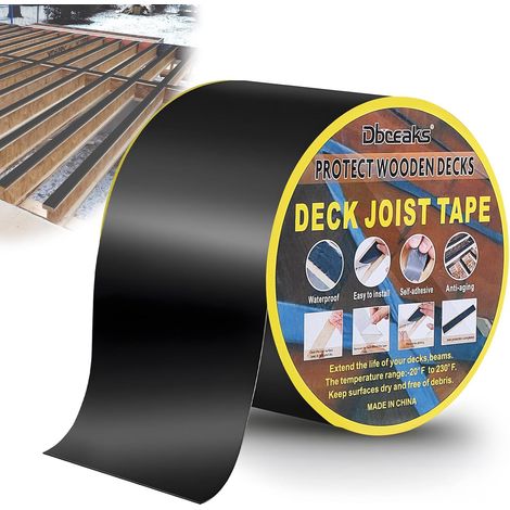 Butyl Decking Tape, 80mm x 15m Wood Flashing Tape for Deck, Lambourde Protection Tape, Wood Protection (1/5)