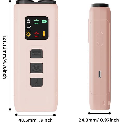 Répulsif et dispositif d'éducation anti-aboiement à ultrasons pour chiens — 3 modes pour faire cesser les aboiements — Appareil portatif, sûr, rechargeable, compact et portable,Vert (1/5)