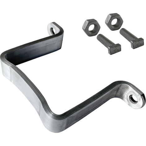Signaletique.Biz France – Bride de fixation pour poteau en aluminium – Fixation panneaux 80 x 80 mm – 2 trous de 9 mm – Pour poteaux en acier galvanisé (1/5)