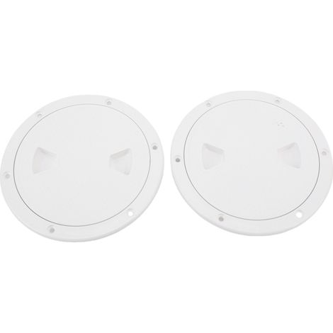 Lot de 2 plaques d'inspection rondes de 15 cm (6 pouces) pour bateau, avec couvercle amovible, blanc, pour yacht ou bateau de plaisance. (1/5)