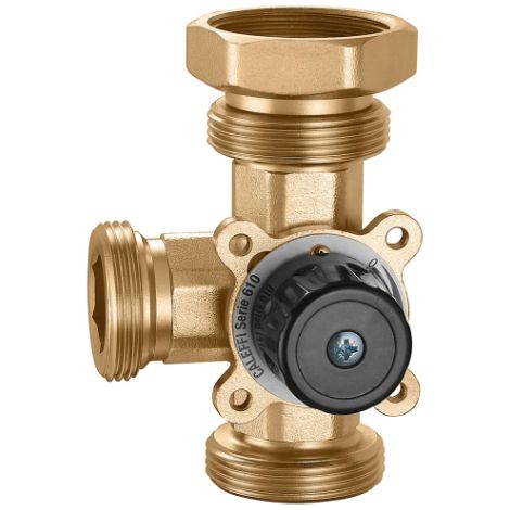 Valvola miscelatrice a tre vie, filettata, a settore. Kv (m3/h) 10,0 Caleffi F0001335  Ottone