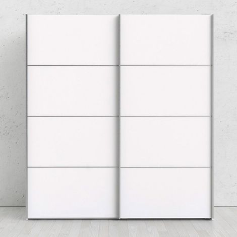 Mattweißer Kleiderschrank mit 2 Türen 182X200 H cm - Sassari (1/5)
