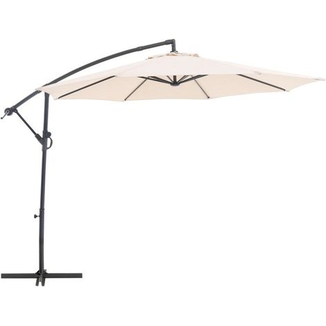 [GEBRAUCHT] B-Ware Ampelschirm Alvarado Gartenmöbel Sonnenschirm beige Ø300cm mit Kurbelmechanismus