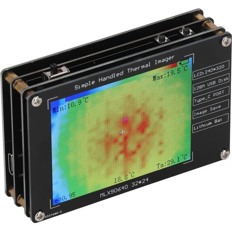 Caméra thermique numérique LCD 2,8 pouces avec batterie, outil de détection de température multifonction, imageur thermique portable (1/5)
