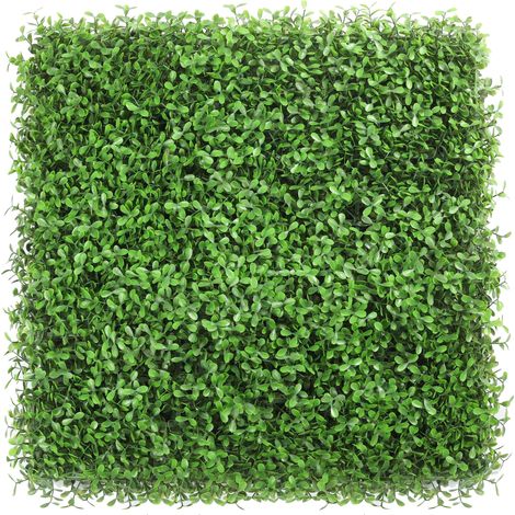 Paneles de seto artificial de 50 cm x 50 cm, pantallas protectoras y de privacidad para jardín, fondo de pared de césped artificial (1 pieza) (1/5)
