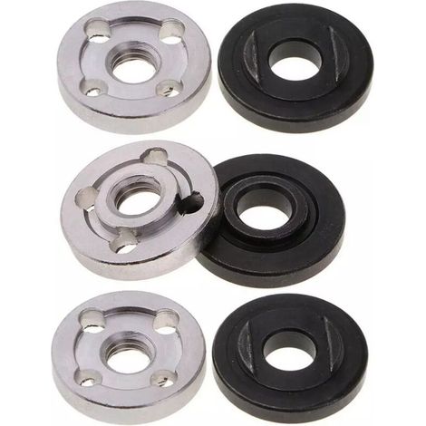 6 Pièces Bride Écrous de Blocage pour Meuleuse d'Angle 9523 Intérieur Extérieur Sans Dents et Dentées (1/4)