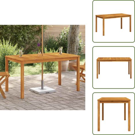 Tavolo in legno massello - vidaXL Tavolo da Giardino 140x80x74 cm in Legno Massello di Acacia - Tavolo da giardino con finitura ad olio