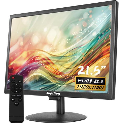 21,5 Pouces FHD Mini écran d'affichage LCD 1920x1080 60Hz 16:9 BNC VGA HDMI AV avec entrée USB Haut-Parleur intégré pour caméra de sécurité CCTV DVR PC Console de Jeu (1/5)