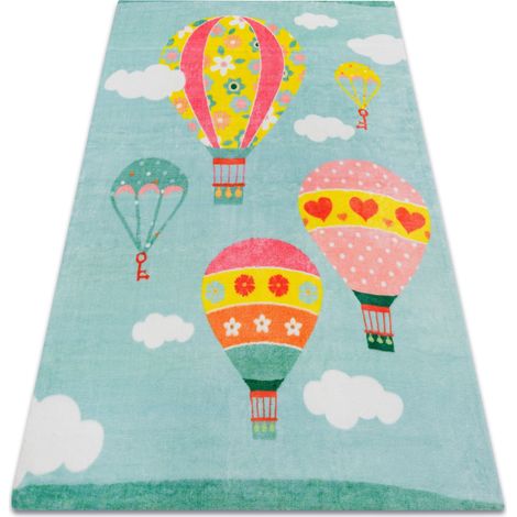 Teppich PLAY Ballons Wolken G3426-2 grün blue 120x165 cm
