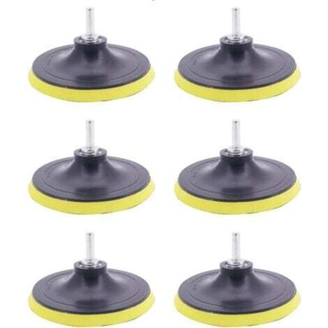 Lot de 6 Plateaux de Ponçage 100mm Disques Abrasifs Assiette de Ponçage avec Filetage M14 Fermeture Auto-agrippante Plaque de Support de Ponçage Polissage pour Perceuse Meuleuse d'angle (1/4)