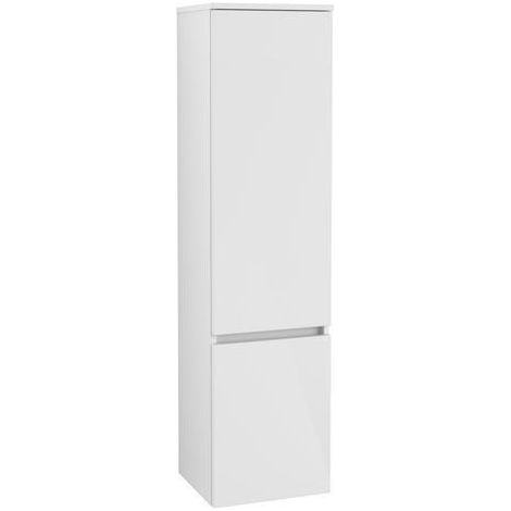 Armoire haute VB Legato 400 x 1550 x 350 mm, 2 portes, finition blanc brillant A:re