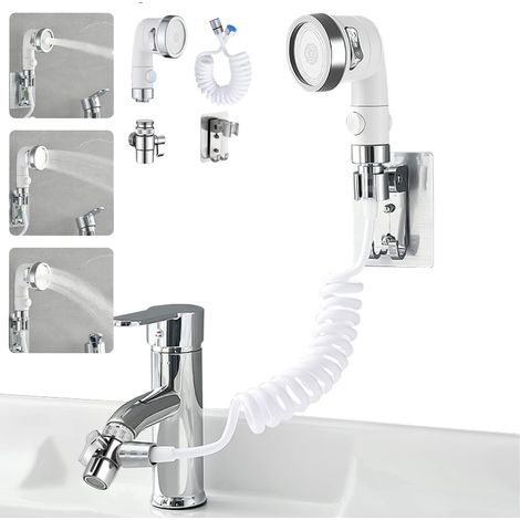 Douchette adaptable sur robinet,Facile à laver les cheveux et à nettoyer les assiettes,douchette coiffeur,douchette evier,rallonge robinet lavabo (1/5)