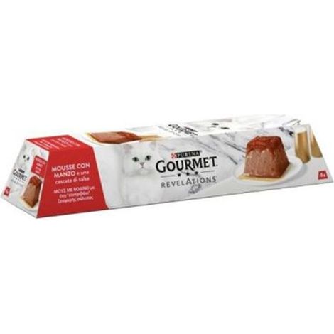 Gourmet Cibo Umido per Gatti al Manzo Mousse 4x57g Senza Conservanti (1/2)