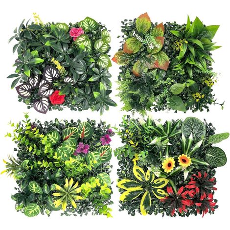 Panneaux muraux artificiels, ensemble de toiles de fond pour intimité, carreaux décoratifs pour plantes, revêtement mural emboîtable, idéal pour intérieur ou extérieur, mariage, balcon, terrasse (1/5)