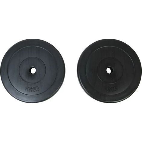 2 disques de 10 kg pour barre d'haltères (1/2)