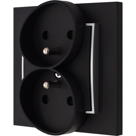 Nido doble con marco, mini enano, negro mate/plata (1/4)