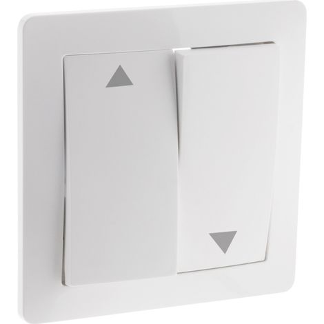 Bouton poussoir volet roulant blanc – Intensité 10A – En plastique robuste – Certifié NF pour volets électriques – Orys (1/4)