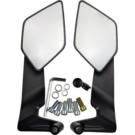 Un juego de espejos para motocicleta, espejos de aleación de aluminio, espejos gran angular. (1/3)