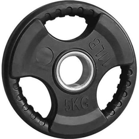Disques d'haltérophilie olympiques en caoutchouc avec poignée (10 kg)