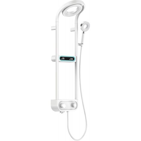 Mexen Peak ensemble de douche extérieur avec pomme de douche et mitigeur, affichage LED, blanc - 78106-20 (1/2)