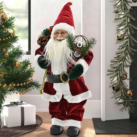Statuina Babbo Natale Classico 45 cm Colore Rosso Addobbo Natalizio Realistica (1/5)