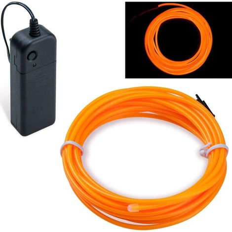 Guirlande Lumineuse LED, Neon Flexible Lumineux Décoration à piles pour Fête/Noël/Anniversaire/Soirée/Mariage, 3 Modes Éclairage , Imperméable Pour Intérieur (Jaune, 5M) (1/5)