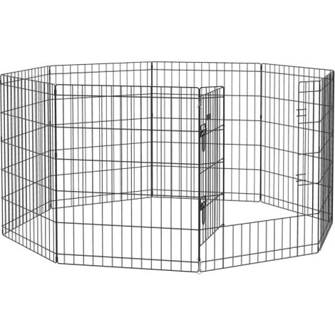 DIY 8 Panel Dog Playpen with Door for Small Animals-Indoor Outdoor Use 76cm High Pet Enclosure (1/5)