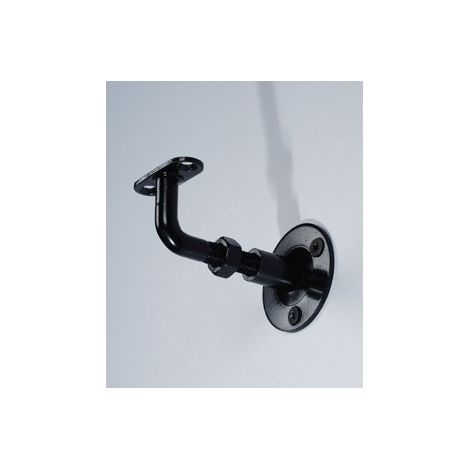 Support noir réglable pour main courante à rainure 21x5 mm – Réglage 2 cm pour irrégularités – Installation intérieure – Visserie non fournie