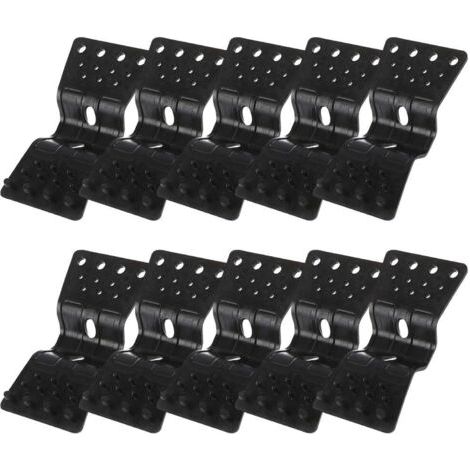 Lot de 10 clips en plastique très résistants en forme de papillon pour installation de filet d'ombrage et de tissu, fixations pour film de jardin et serre Noir (1/5)