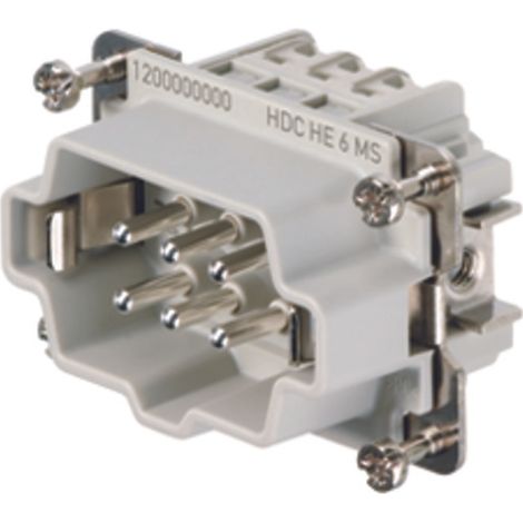 Embout de connecteur Weidmuller série HE, 6 contacts , 24A, Mâle ( Prix pour 1 )