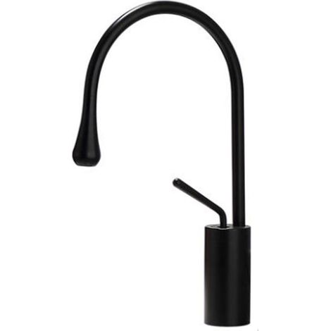 Solid Brass Black Bathroom Faucet, Tall Mixer Tap, Deck Mount Bathroom Sink Faucet (1/4)