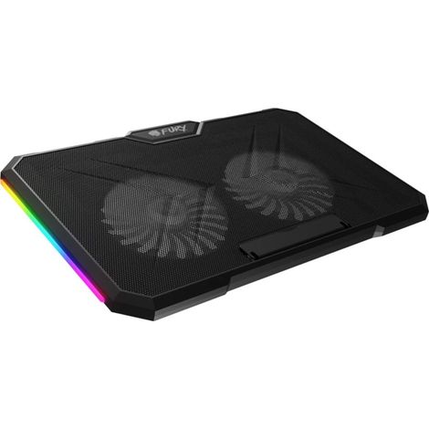 Base refrigeradora para portátil FURY GUNBAI G3 14.1–17.3" con 2 ventiladores, iluminación RGB, 2× USB
