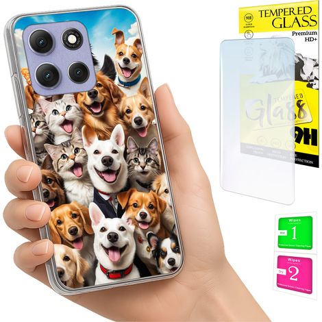 Funda para Motorola Moto G86 Power Photo con diseño de perros y cristal 9H. (1/5)