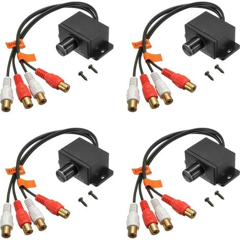 Compatible con 4 amplificadores de bajo universales, con control de volumen y ganancia RCA, apto para uso doméstico y en el coche, color negro.