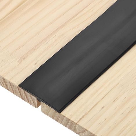 Profilés De Transition En T, 2M x 5cm (L x L) Séparateur Plat Pour Sol En PVC Bande Auto-Adhésive Pour Revêtement De Sol Bordure Pour Jointure Des Interstices De Sol Portes, Noir (1/5)
