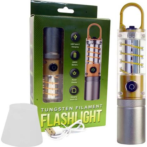 Lámpara portátil outdoor wolfram flashlight LED 10W recargable (1/3)