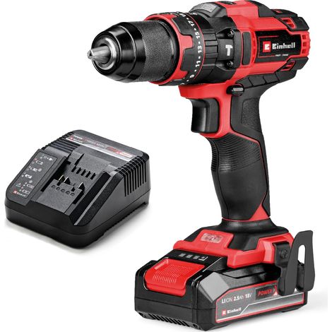 Perceuse-visseuse à percussion sans fil TE-CD 18/44 Li-i (1 x 2,5 Ah) (18 V, 44 Nm, perçage à percussion, mandrin métallique 13 mm, 2 vitesses, avec batterie 2,5 Ah et chargeur) (1/5)